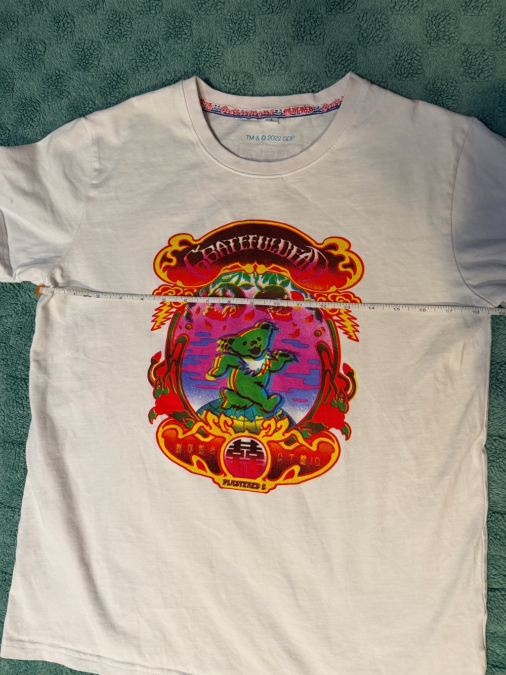 Grateful Dead x Plastered Graphic Tee Shirt White Multicolor Bear Print Size L - Picture 5 of 14